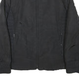 TRUSSARDI Womens Black Quilted Polyester Blend Jacket M Zip Closure Casual