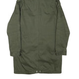 Womens Green Cotton Blend Hooded Zip Up Jacket M Plain Casual Outdoor