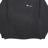 CHAMPION Womens Black Cotton Blend Crew Neck L Sweatshirt Pullover Logo