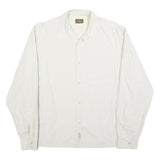 CALVIN KLEIN Mens White Plain 2XL Button Shirt Polyester Blend Casual Office