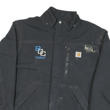 CARHARTT Mens Black Workwear Polyester Blend Jacket M Zip Storm Defender Durable