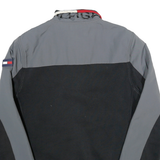 TOMMY HILFIGER Mens Black & Grey Colourblock Track Jacket XS Cotton Blend Zip