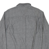 BENCH Mens Grey Cotton Blend Shirt XL Casual Button Front Pocket Long Sleeve
