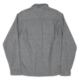 BENCH Mens Grey Cotton Blend Shirt XL Casual Button Front Pocket Long Sleeve