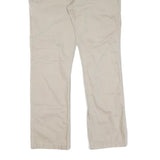 CARHARTT Mens Regular Fit Beige Cotton Trousers W32 L32 Workwear Casual Zip