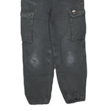 DICKIES Mens Cotton Blend Black Regular Cargo Trousers W30 L29 Workwear