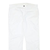 DICKIES Mens White Regular Fit Straight Cotton Blend Trousers W38 L30 Workwear
