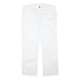 DICKIES Mens White Regular Fit Straight Cotton Blend Trousers W38 L30 Workwear