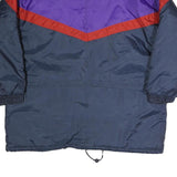 Mens Navy Blue Purple & Teal Red Colourblock Retro Jacket XL Polyester