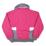 APRES SPORT Womens Pink & Grey Zip Jacket L Polyester Blend Colourblock Casual