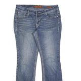 VIGOLD Womens Jeans Blue Regular Bootcut Denim Medium W32 L30 Stylish Embroidery