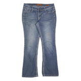 VIGOLD Womens Jeans Blue Regular Bootcut Denim Medium W32 L30 Stylish Embroidery