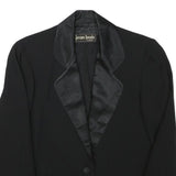 JEAN LOUIS Womens Black Jacket XS Polyester Blend Button Closure Satin Collar