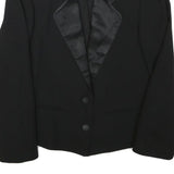 JEAN LOUIS Womens Black Jacket XS Polyester Blend Button Closure Satin Collar