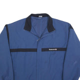 REEBOK Mens Blue & Black Track Jacket L Polyester Zip Casual Sportswear
