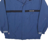 REEBOK Mens Blue & Black Track Jacket L Polyester Zip Casual Sportswear