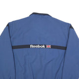 REEBOK Mens Blue & Black Track Jacket L Polyester Zip Casual Sportswear