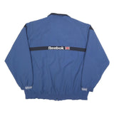 REEBOK Mens Blue & Black Track Jacket L Polyester Zip Casual Sportswear
