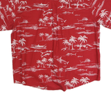 NATURAL ISSUE Mens Red Cotton Hawaiian Shirt 2XL Beach Print Summer Relaxed Fit