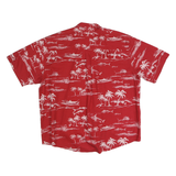 NATURAL ISSUE Mens Red Cotton Hawaiian Shirt 2XL Beach Print Summer Relaxed Fit