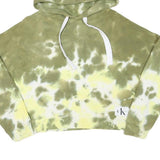 CALVIN KLEIN JEANS Womens Green & Yellow Tie Dye Hoodie M Cotton Blend Casual