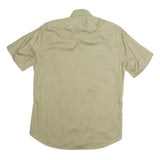 BOSS HUGO BOSS Mens Beige Cotton Short Sleeve Shirt M Classic Casual Summer