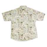 WOOLRICH Mens Beige & Green Patterned Casual Shirt M Tribal Print
