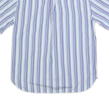 TOMMY HILFIGER Mens Blue & White Stripe Shirt L Cotton Casual Button-Down