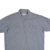 WRANGLER Mens Blue Shirt XL Cotton Blend Casual Button Pocket Comfortable