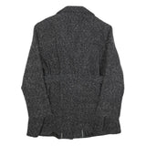 CANDA Womens Black & Grey Button Jacket L Polyester Blend Classic Chic