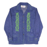 REUBEU'S Womens Blue Coach Jacket M Cotton Blend Woven Button Casual Lightweight