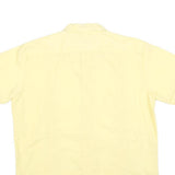 CASCADE Mens Yellow Cotton Blend Shirt L Classic Short Sleeve Button Shirt