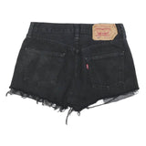 LEVI'S Womens Black Denim Cut-Off Shorts M W30 Frayed Hem Casual Style