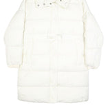 COACH Womens White Quilted Jacket XS Polyester Zip Hooded Long Sleeve Casual