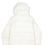 COACH Womens White Quilted Jacket XS Polyester Zip Hooded Long Sleeve Casual
