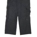 DICKIES Mens Cotton Blend Black Relaxed Cargo Trousers W34 L26 Workwear Zip