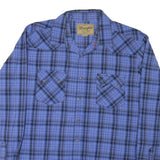 WRANGLER Mens Blue & Black Check Shirt M Western Style Button Shirt Cotton Blend
