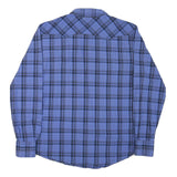 WRANGLER Mens Blue & Black Check Shirt M Western Style Button Shirt Cotton Blend
