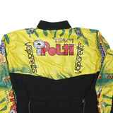 SANTINI Womens Yellow & Green Cycling Jacket 3XL Polyester Blend Zip Racing Team