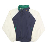 NAUTICA Mens Navy & Cream Cotton Bomber Jacket XL Zip Plain Casual Vintage