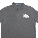 POLO RALPH LAUREN Mens Grey Cotton Blend Short Sleeve Polo Shirt XL Large