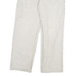 CARHARTT Mens Cream Relaxed Straight Denim Good Condition W30 L29 Workwear