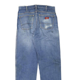 DICKIES Mens Regular Fit Denim Jeans Light Blue W32 L32 Classic Cotton Blend Zip