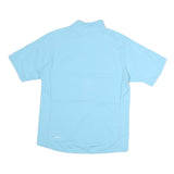 Mens Blue Polyester Cycling T-Shirt L Short Sleeve 1/4 Zip Lightweight Top