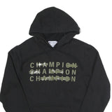 CHAMPION Mens Black Hoodie S Cotton Blend Pullover Hooded Sweatshirt