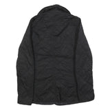 TOMMY HILFIGER Womens Black Quilted Jacket S Polyester Zip Button Outdoor Style