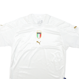 PUMA Mens White Italia Football Shirt XL Short Sleeve Crew Neck Polyester Jersey