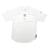 PUMA Mens White Italia Football Shirt XL Short Sleeve Crew Neck Polyester Jersey