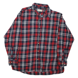HOBBS CREEK Mens Red & Navy Checked Shirt XL Casual Cotton Long Sleeve