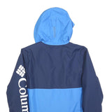 COLUMBIA Womens Blue & Navy Outdoor Jacket M Polyester Blend Zip Hooded